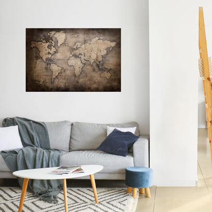 VINTAGE WORLD CHRONICLE Poster orizzontale staccabile e attaccabile