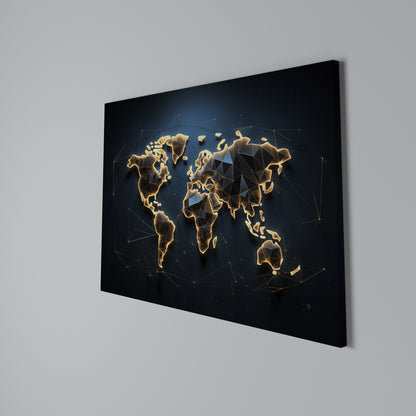 POLYGONAL PLANET Stampa su tela orizzontale