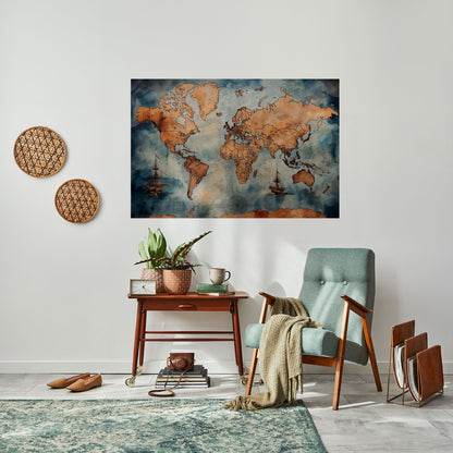 Poster orizzontale staccabile e attaccabile WAVES OF DISCOVERY