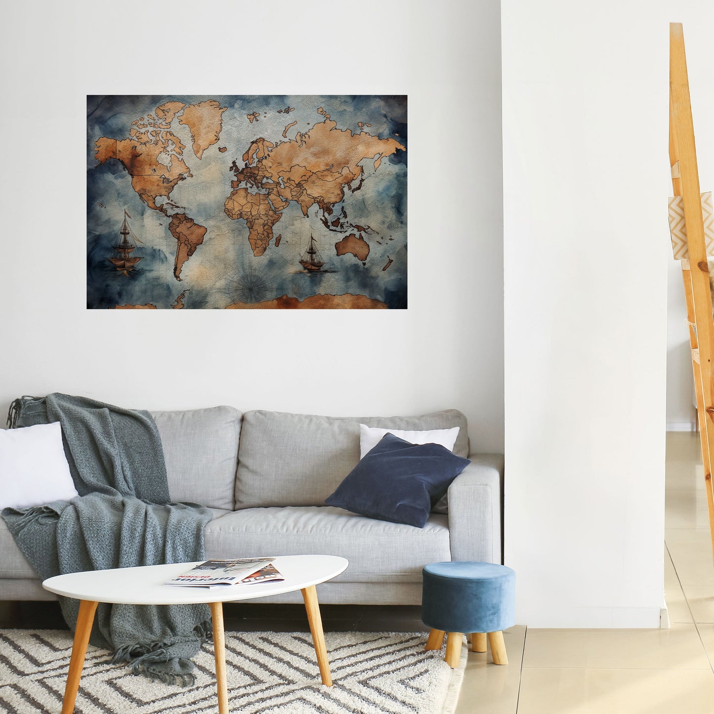 Poster orizzontale staccabile e attaccabile WAVES OF DISCOVERY