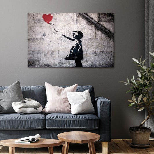 BALLON GIRL (BANKSY) Stampa su tela orizzontale