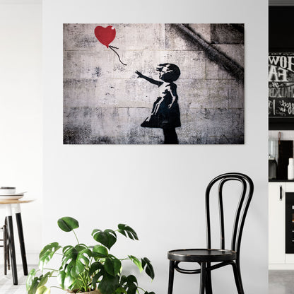 BALLON GIRL (BANKSY) Stampa su tela orizzontale