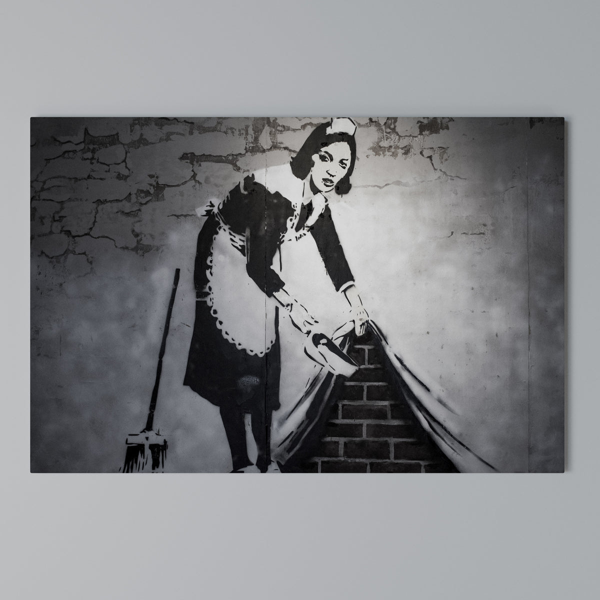 SWEEPING UNDER (BANKSY) Stampa su tela orizzontale