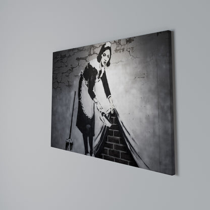 SWEEPING UNDER (BANKSY) Stampa su tela orizzontale