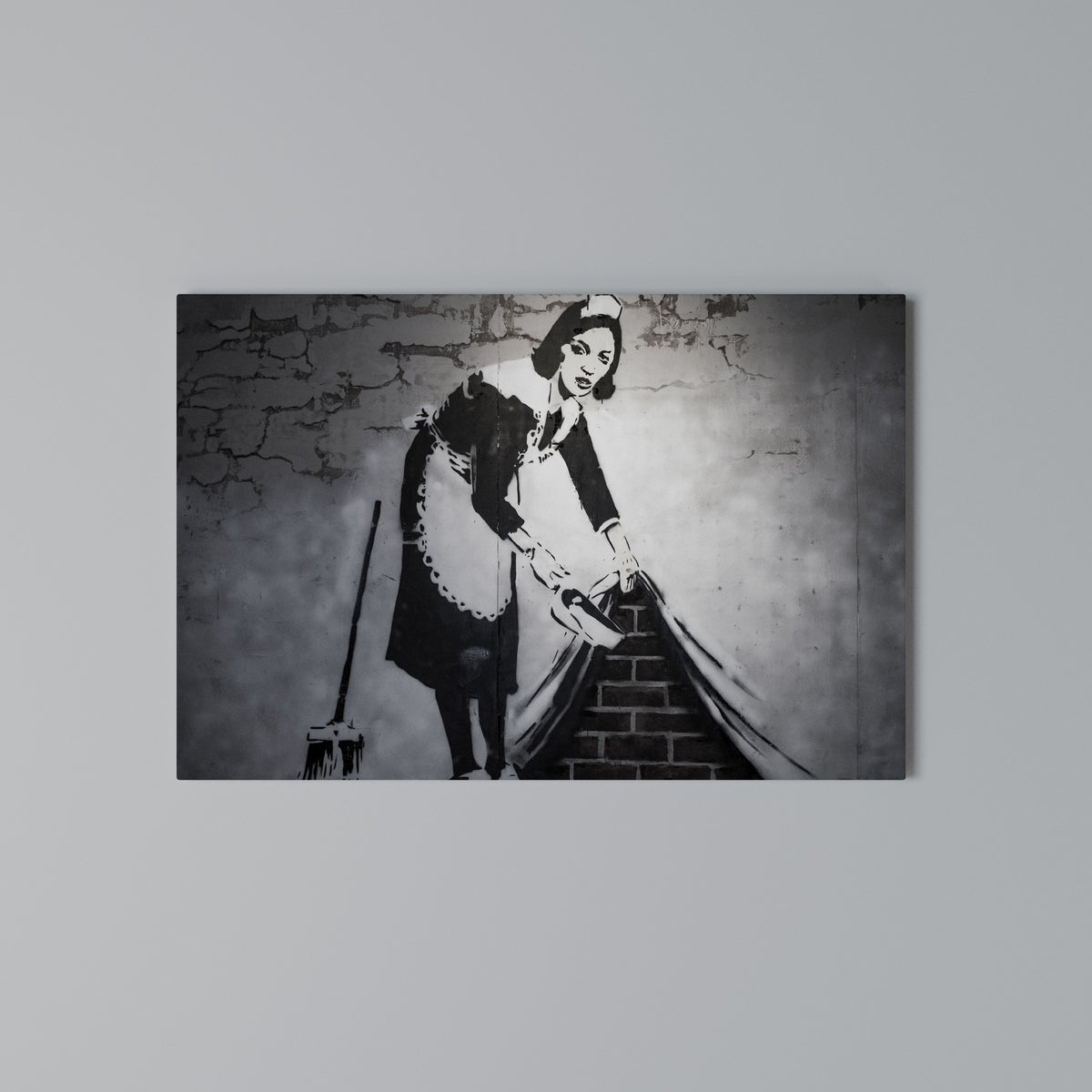SWEEPING UNDER (BANKSY) Stampa su tela orizzontale