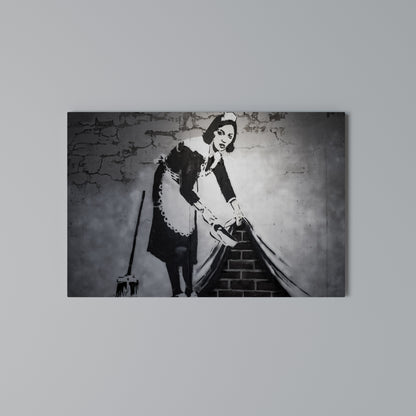 SWEEPING UNDER (BANKSY) Stampa su tela orizzontale