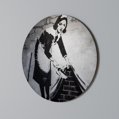 SWEEPING UNDER (BANKSY) Arte murale rotonda