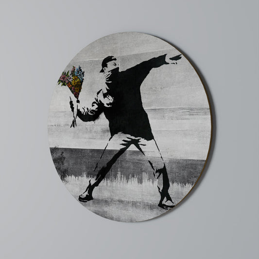 FLOWER BOMBER (BANKSY) Arte murale rotonda