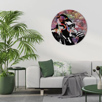 APISH LISTENER Round Wall Art