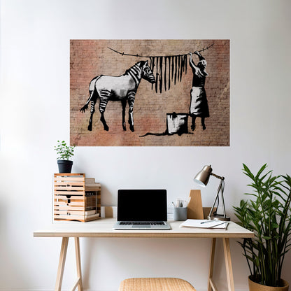 Poster orizzontale TIDY ZEBRA staccabile e attaccabile