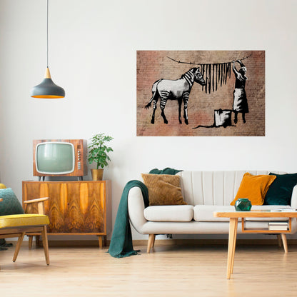 Poster orizzontale TIDY ZEBRA staccabile e attaccabile