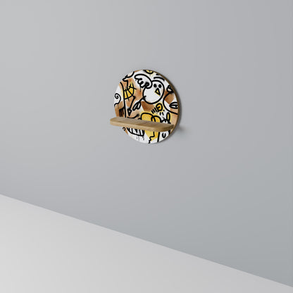 Mensola rotonda URBAN CANVAS effetto rovere