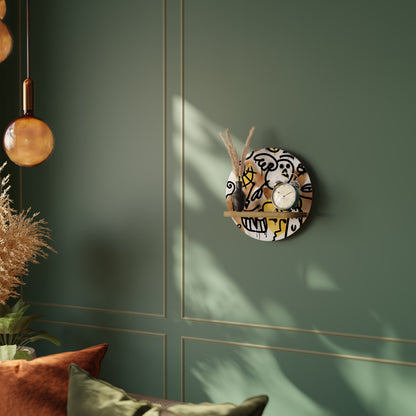 Mensola rotonda URBAN CANVAS effetto rovere