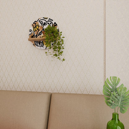 Mensola rotonda URBAN CANVAS effetto rovere