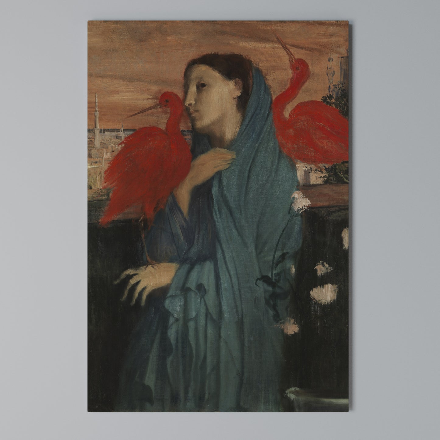 YOUNG WOMAN WITH IBIS Stampa su Tela Verticale