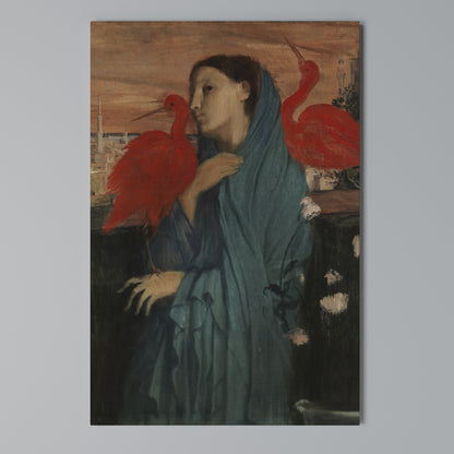 YOUNG WOMAN WITH IBIS Stampa su Tela Verticale