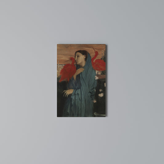 YOUNG WOMAN WITH IBIS Stampa su Tela Verticale