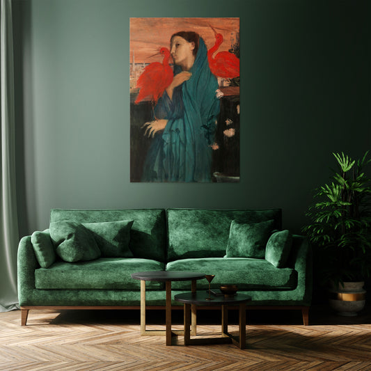 YOUNG WOMAN WITH IBIS Vertical Canvas Print