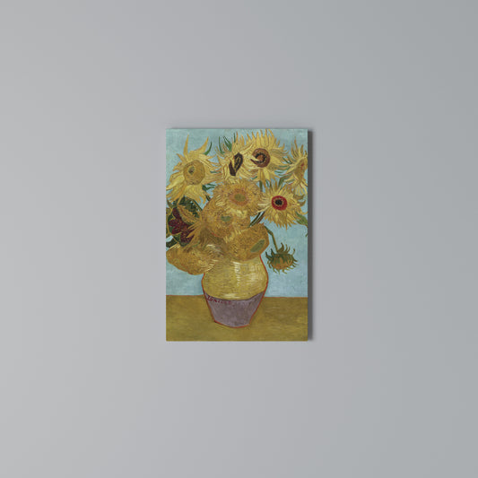VASE WITH TWELVE SUNFLOWERS Stampa su Tela Verticale