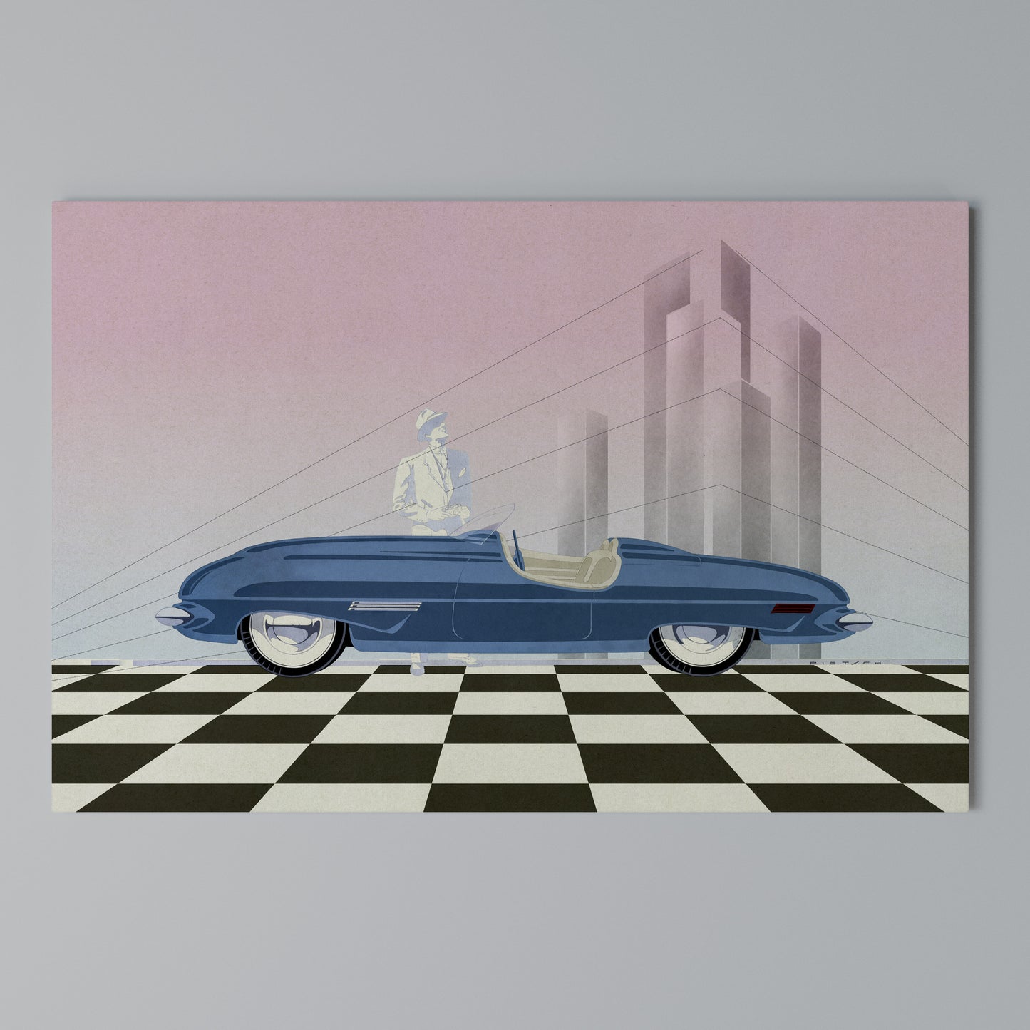 BLUE ROADSTER Stampa su tela orizzontale