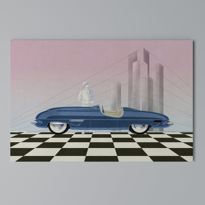 BLUE ROADSTER Stampa su tela orizzontale