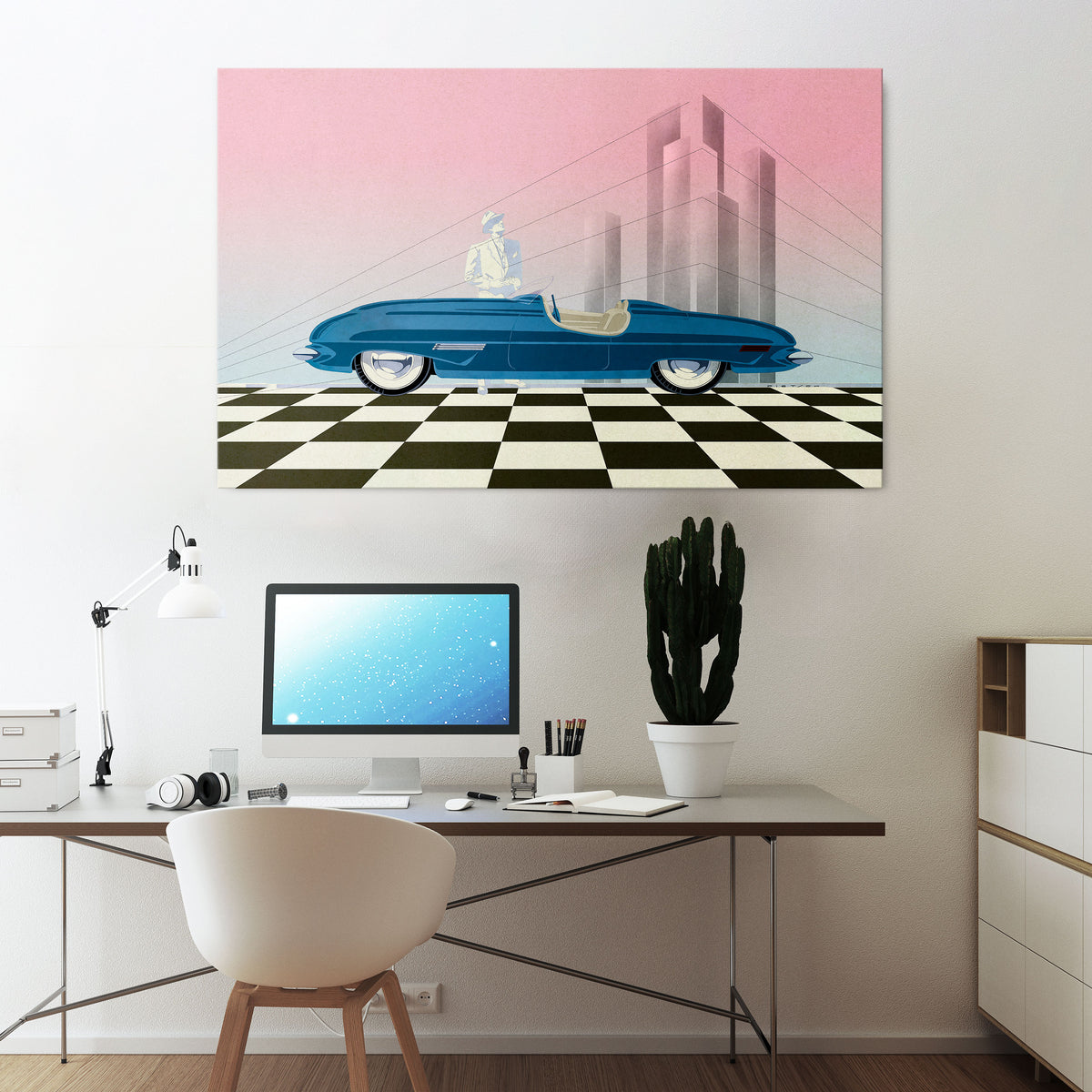 BLUE ROADSTER Stampa su tela orizzontale