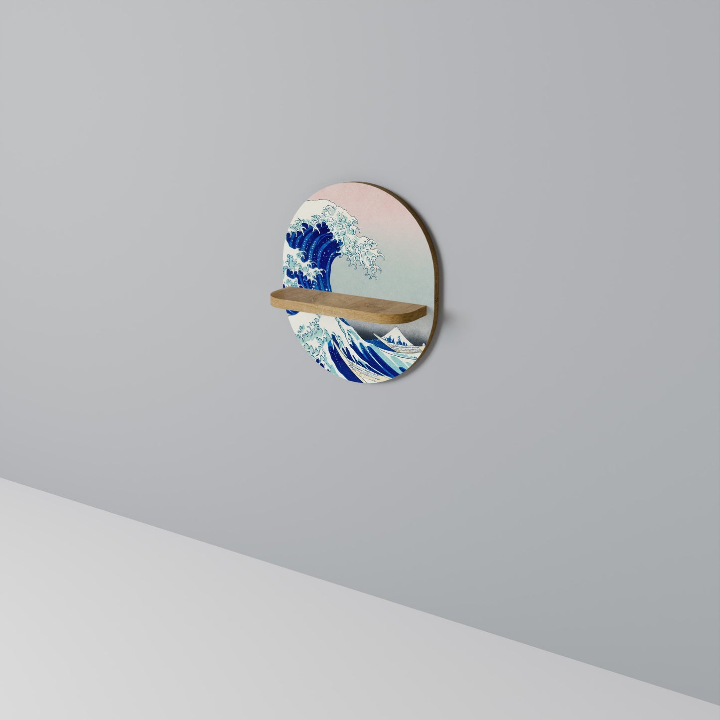 THE GREAT WAVE Mensola ovale per opere d'arte in effetto rovere