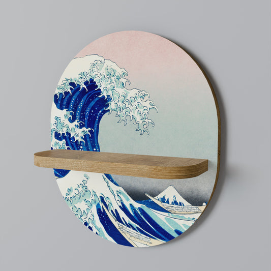 THE GREAT WAVE Mensola ovale per opere d'arte in effetto rovere