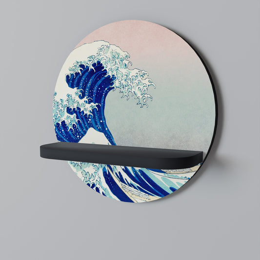 THE GREAT WAVE Mensola rotonda per arte in finitura nera