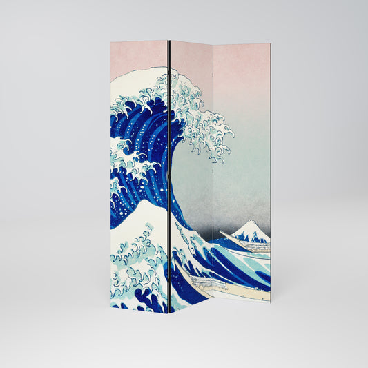 THE GREAT WAVE - Divisorio decorativo per ambienti a 3 pannelli