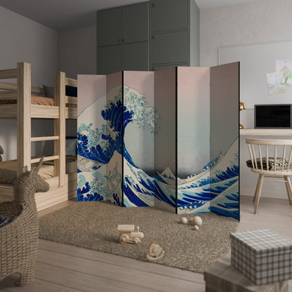 THE GREAT WAVE - Divisorio decorativo per ambienti a 6 pannelli