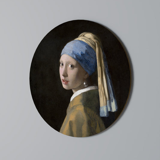 Decorazione murale rotonda "RAGAZZA CON L'ORECCHINO DI PERLA"