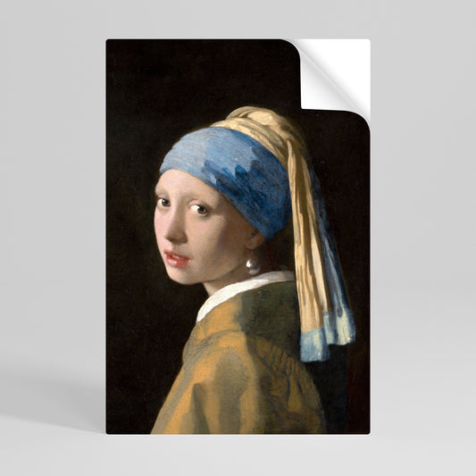 Poster verticale staccabile e attaccabile "RAGAZZA CON L'ORECCHINO DI PERLA"