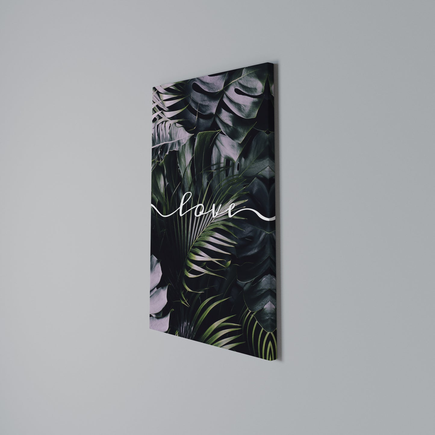 LOVE IN LEAVES Vertical Canvas Print