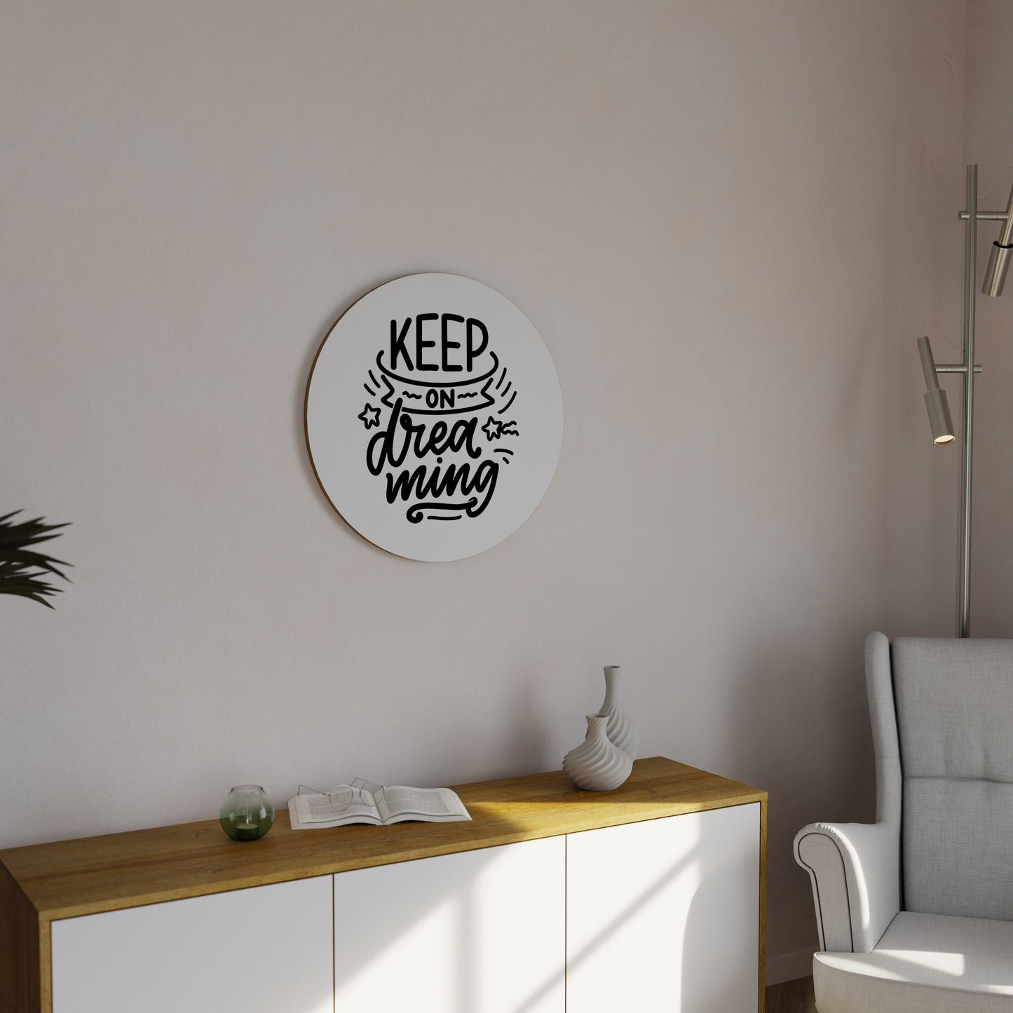 CONTINUA A SOGNARE Arte murale rotonda