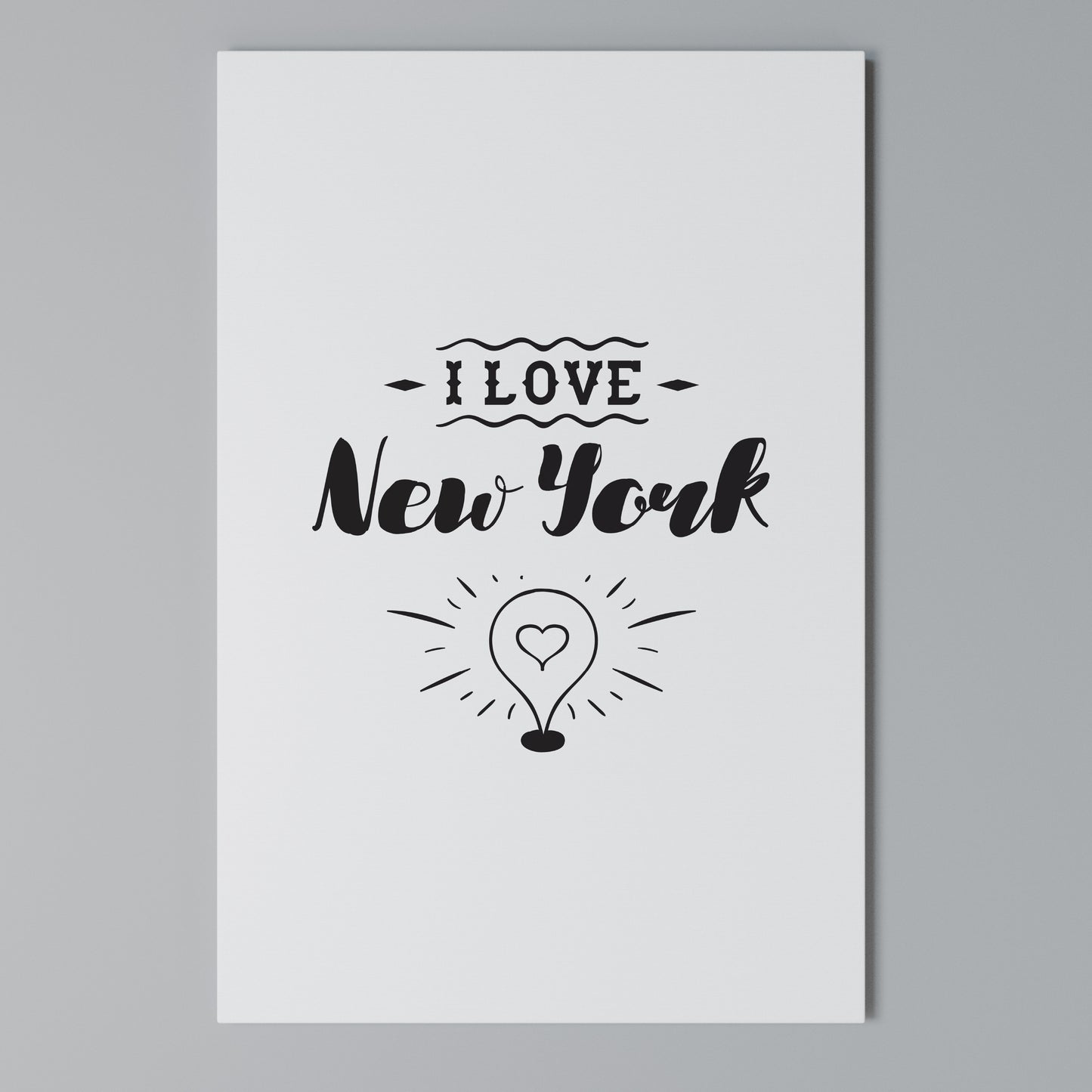 I LOVE NEW YORK Stampa su Tela Verticale