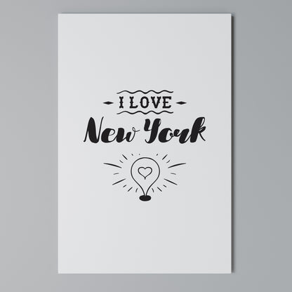I LOVE NEW YORK Stampa su Tela Verticale