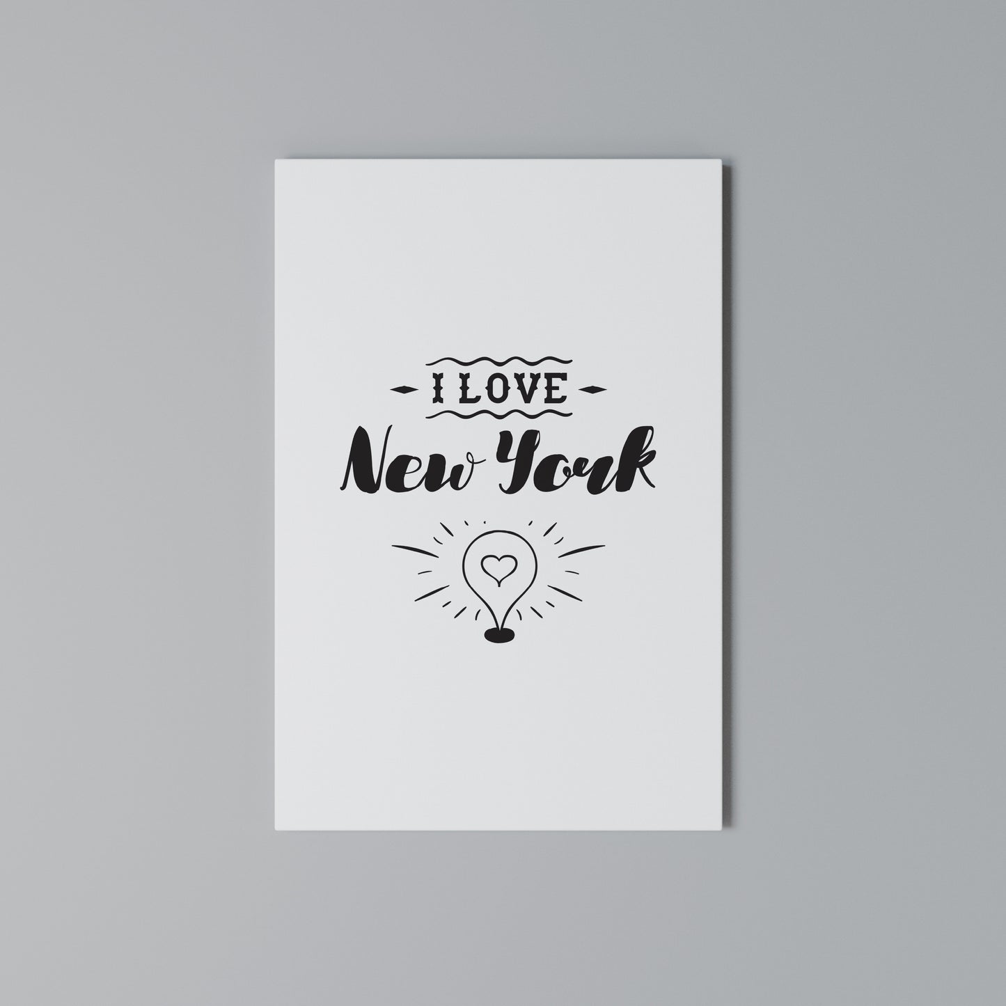 I LOVE NEW YORK Stampa su Tela Verticale