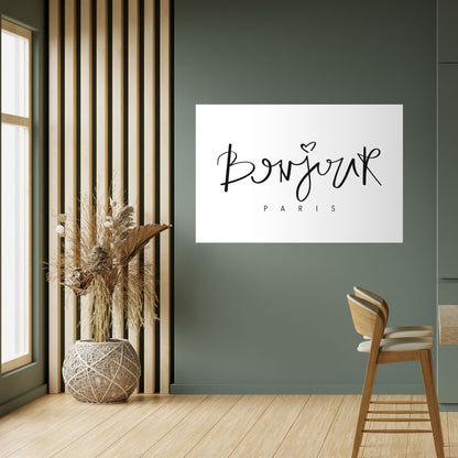 BONJOUR LOVE Poster orizzontale staccabile e attaccabile