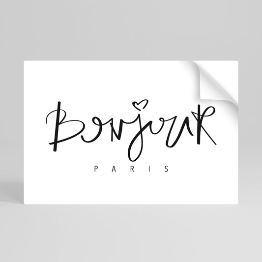BONJOUR LOVE Poster orizzontale staccabile e attaccabile