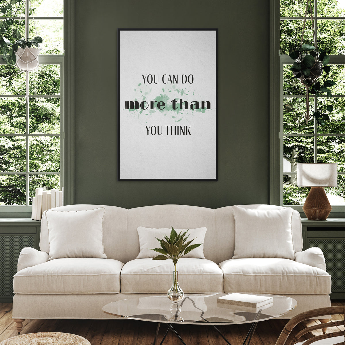 BELIEVE AND ACHIEVE Stampa su tela verticale