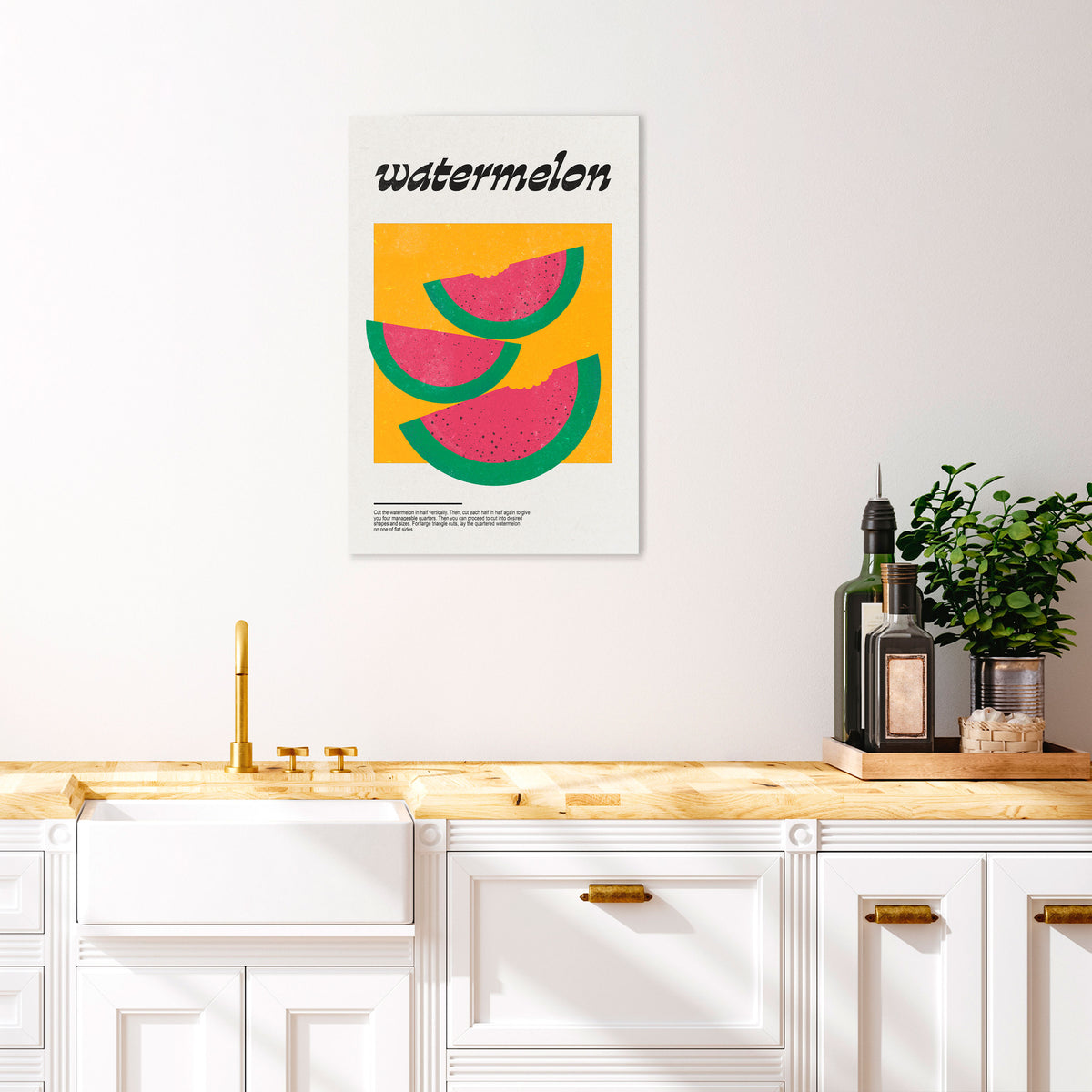 WATERMELON WHIMSY Stampa su tela verticale