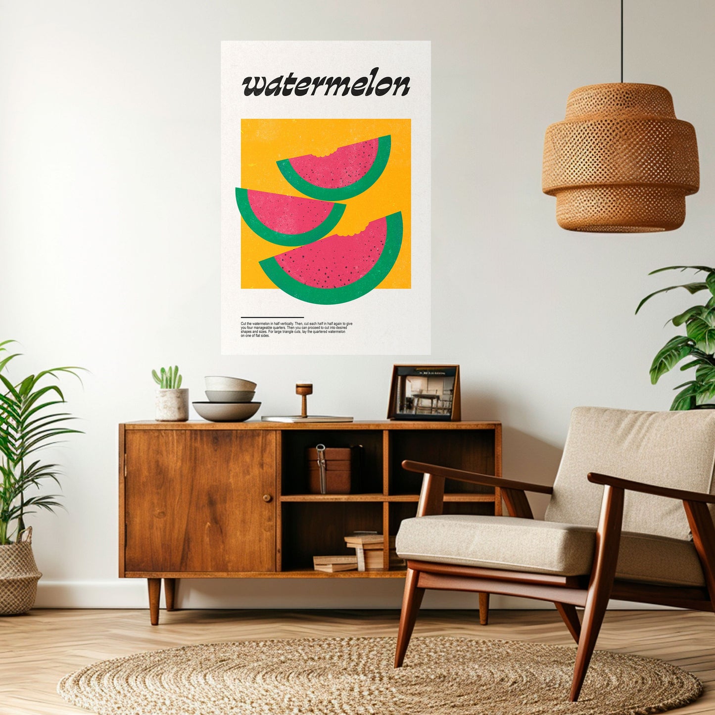Poster verticale staccabile e attaccabile "Watermelon Whimsy"