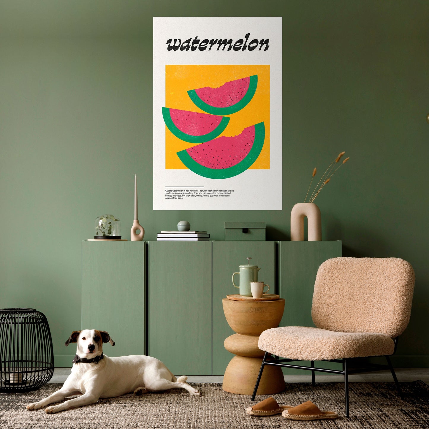 Poster verticale staccabile e attaccabile "Watermelon Whimsy"