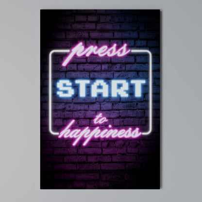 PRESS PLAY FOR JOY Stampa su Tela Verticale