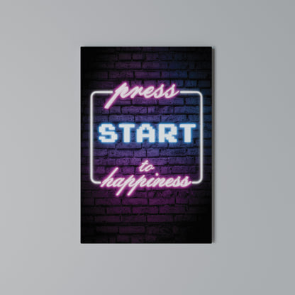 PRESS PLAY FOR JOY Stampa su Tela Verticale
