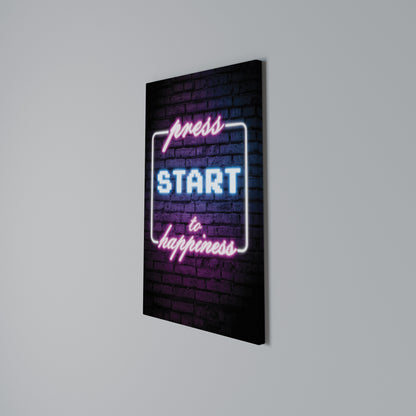 PRESS PLAY FOR JOY Stampa su Tela Verticale