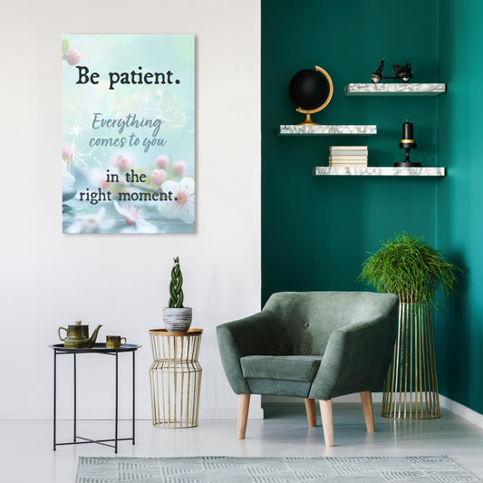 PATIENCE IN BLOOM Vertical Canvas Print