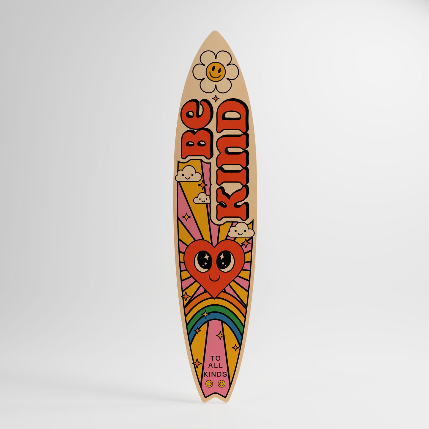 BE KIND Decorative Plywood Surfboard