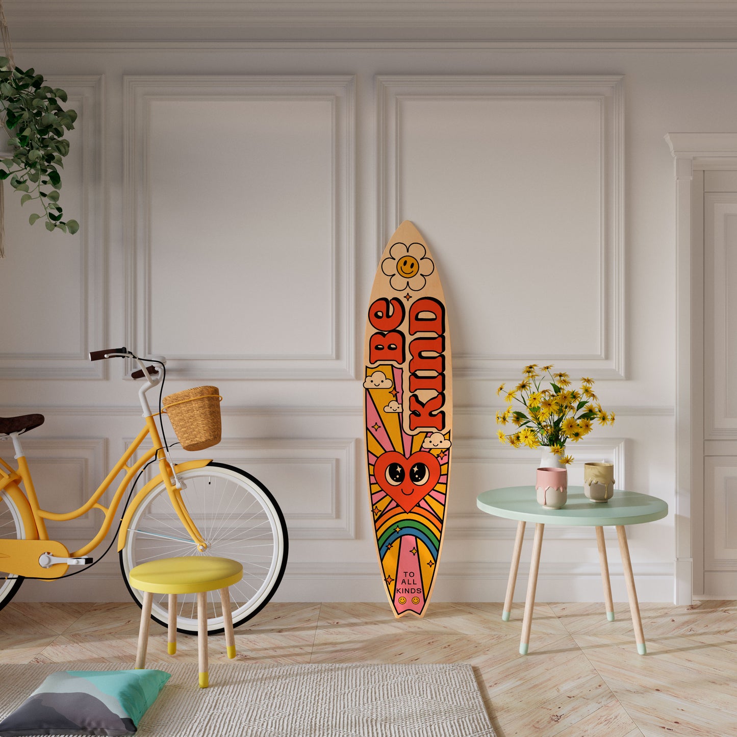 BE KIND Decorative Plywood Surfboard